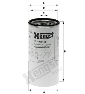 Фильтр топливный IVECO SCANIA P,G,R,T series сепаратор под колбу HENGST (H7160WK30) (P9980)
