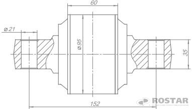 Палец РМШ  (на 6520 ) 20 т. двухсторонний / Ростар (6520-2919026)(КП1073)