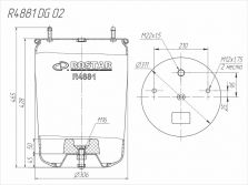 Пневморессора ROSTAR 4881NP02 (без стакана)(R4881DG02) (П8556)