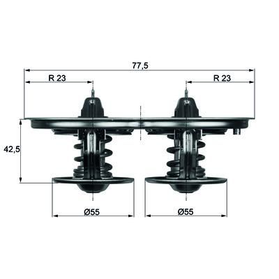 Термостат 80 С Scania двойной большой (TX3280D)(Д4883)