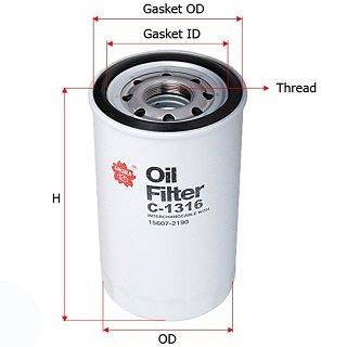 Фильтр масляный Hino (C1316) (р8920)
