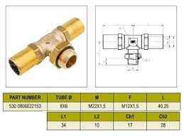 Тройник Т-образный 8/M22x1,5/8 (2530080602215)(Пн3575)