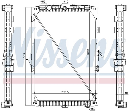 Радиатор DAF XF105 с рамкой (M4911003)(Д0628)