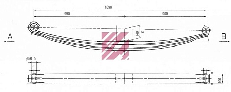 Рессора 3-х листовая передняя Volvo (1003003VV-2902012-10)(П3493)