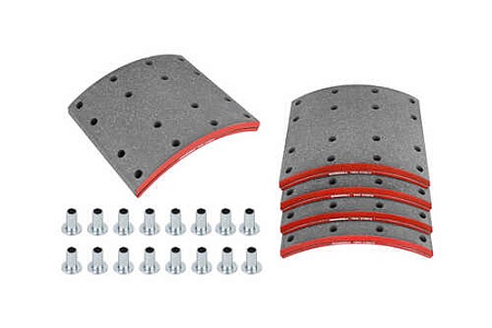 Накладки тормозные 19932 Scania, WVA с заклепками (M2199320) (Т7826)
