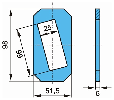 Пластина BPW регулировочная 98х51,5х6 (0328144250)(П7868)