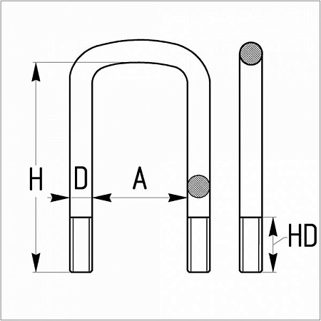Стремянка с гайками BPW М24x308x125 (28225E) (Пр4569)