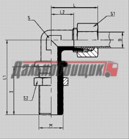 Фитинг угловой М22х1.5 D=12х1.5 (8938302040)(Пн0121)