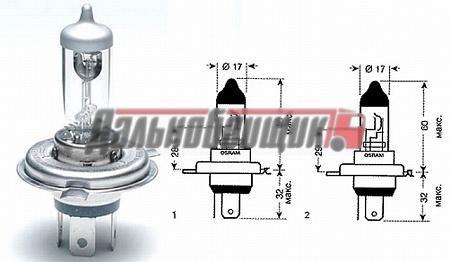 Лампа H4 24V 75/70W (PK43t) (8GJ002525251/1987302441)(л0006)