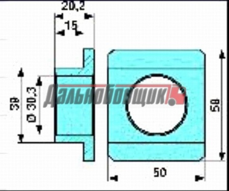 Втулка ползун кронштейна полурессоры D30/50x58 BPW (0318120080)(п0987)