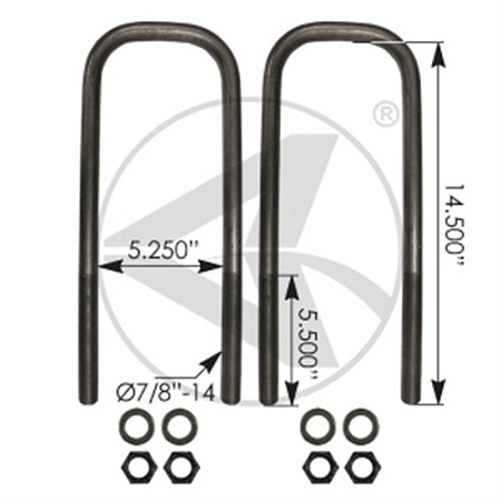 Стремянка рессоры зад.134/146x7/8''x370-П с FRL (AUBK8866144/AUBK8866154)(Ам1429)