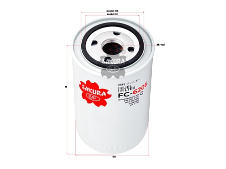 Фильтр топливный Carrier, Case, Komatsu, Cummins (FC6206)(Р2215)