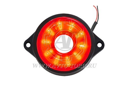 Фонарь габаритный LED 24V, круглый d=55мм красный (L0047RED) (опт4607)