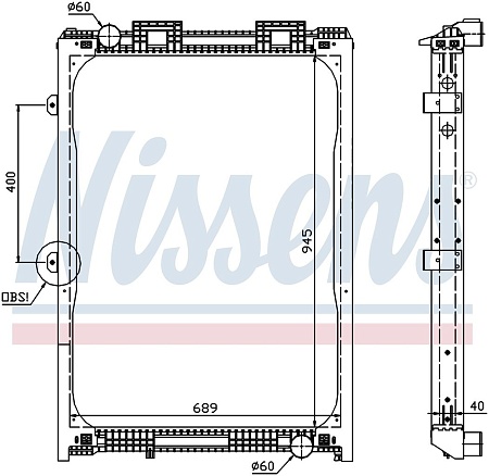 Радиатор MAN F 2000 (94-) (алюминий) Ni (M4931004)(Д0442-)