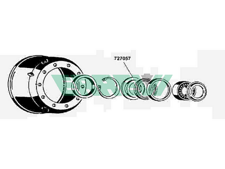 Кольцо ступицы металл стопорная шайба 97/135/159x22 BPW ECO 10 (727057)(п9159)