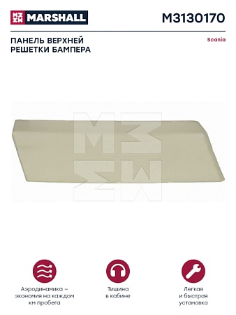 Панель верхней решетки бампера белый пластик правая Scania о.н. 2324353 (M3130170) (К5909)