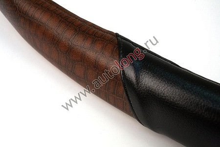 Оплетка на руль на основе ПВХ (иск.кож)  (45см) черн.с кор (13007)(р4948)