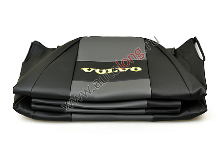 Чехлы-сиденья ЭКО КОЖА (серый) VOLVO FH - 12 (с 2003г) (2 ремня) (13244) (р9872)