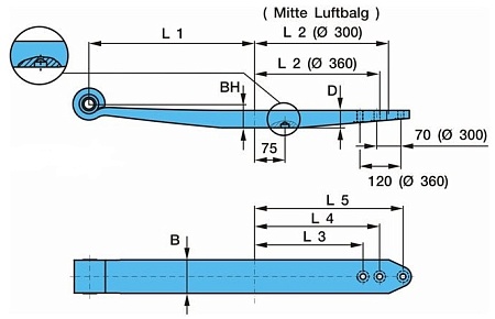 Полурессора BPW 575x365(220/270/340)mm 1/51x100mm (690004585) (П7814)