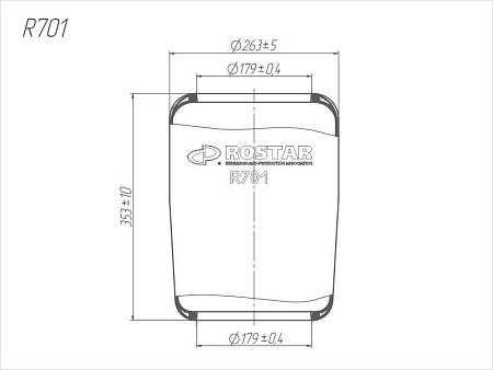 Пневморессора Rostar 701N Ikarus, KMZ (без стакана) (R701) (П8200)