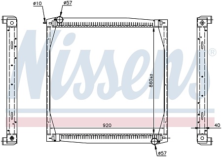 Радиатор Scania R 94-144 DSC11/DSC16 (95-) 860*964 (M4961006)(Д1000)