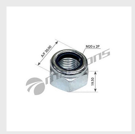 Гайка самоконтрящаяся М20x2 болта аммортизатора (NLN131)(т6678)