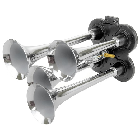 Сигнал пневматический Y-401 4-рожковый хром 24V /6 (200074) (эл4850)