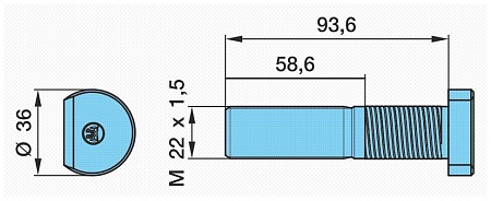 Шпилька колеса M22x1,5x93,6/58,6 ECO PLUS 3 (0329633211)(П8400)
