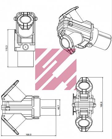 Розетка EBS(переходник) 2 входа/1 выход 24V (M7351001)(эл0148)
