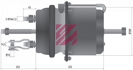Энергоаккумулятор MAN с вилкой тип 30/30 длинный шток (M2823030) (т4597)