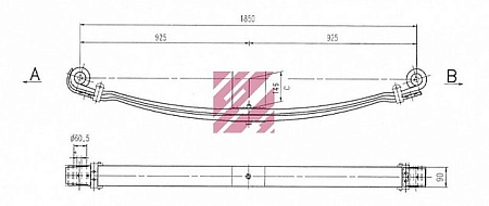 Рессора 2-ух лист.2/30x90x66 925+925 MAN TGA/T (M1118800)(П1258)