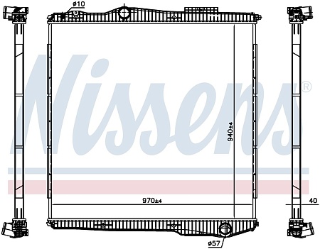 Радиатор охлаждения двигателя Scania G 04-> 940*1000*40 (Без рамки)(M4961009) (Д9851)      