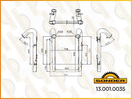 Интеркулер DAF XF105 (130010035) (Д8517)