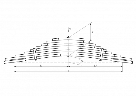 Рессора задняя 9-ти листовая Volvo L=1660 мм (902609VV-2912012) (П4223)