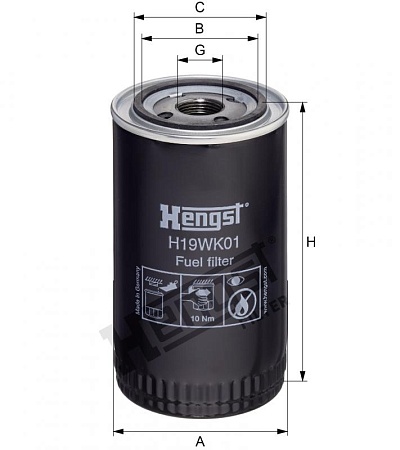 Фильтр топливный MB/Caterpillar/Intern/Komatsu/Ne (H19WK01)(Р9868)