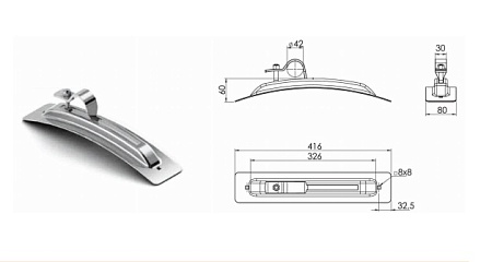 Крепление крыла универсальное ШИРОКОЕ (902886515)(П1326)