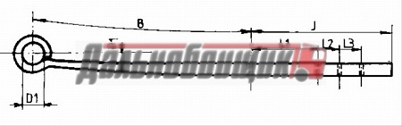 Полурессора BPW 1х48х100 (578+295) (88133900)(П0982-)