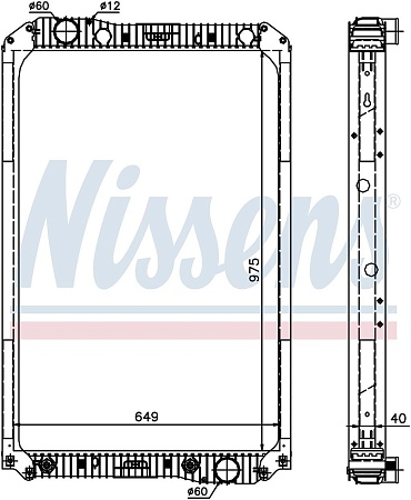 Радиатор 5490/MB Axor OM457(без рамки) Nissens 625710  975x649x40(130040029)(КД0309)