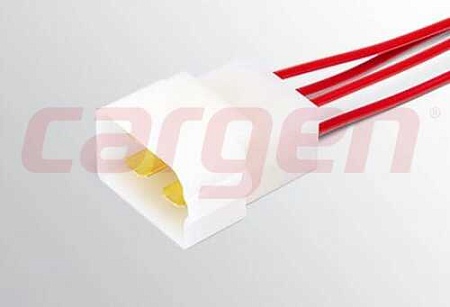 Разъем 4-х конт. штыревой (папа), серия 6.3 мм с проводом 1,0 мм (АХ37302)(Эл1741)