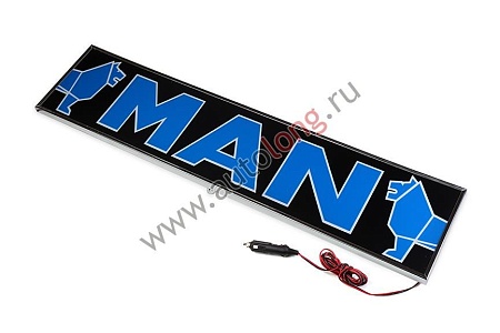 Табличка светящаяся в спальник MAN Прямоуг (24V) Синий 20х90 (17645) (р8839)