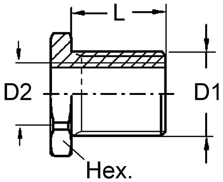 Переходник М22х1.5/М16х1.5 L=24 (8931040584)(пн0399)