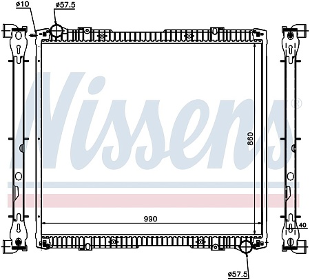 Радиатор Scania R-Series 03/04 DC11/12/16 340/380/ (130040040)(Д0233)