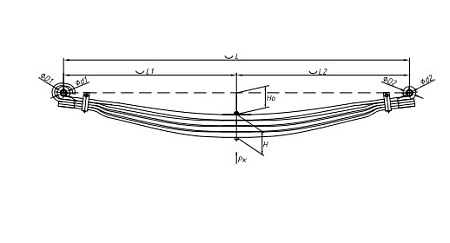 Лист рессоры Scania передней 4-х и 3-х листовой(902804SC-2902101-10)(П9759)