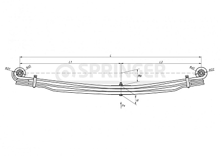 Рессора MAN TGA передняя 3-x листовая(690004584)(П8757)