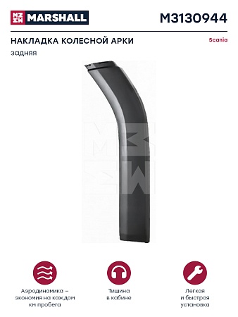 Накладка колесной арки задняя часть левая темно-серый пластик Scania о.н. 2297995 (M3130944)(К5924)