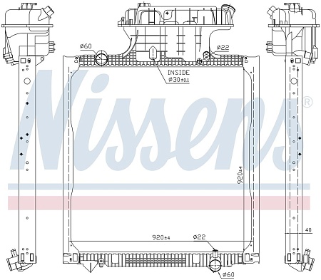 Радиатор охлаждения MAN TGA 18 (130040059)(д1273)