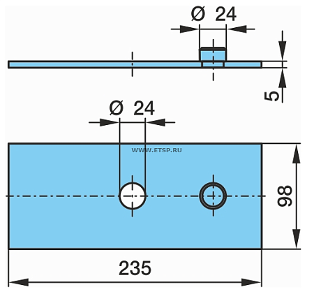 Пластина подрессорная BPW 235x98x5 (0528136150) (П8166)