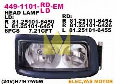 Фара MAN TGA правая (4491101RLDEM)(Опт0419)