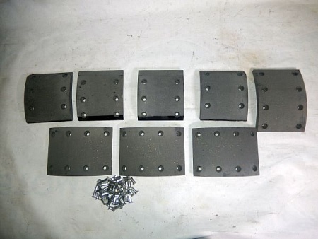 Накладка тормозной колодки L1 12 т. (TrailerParts) 8шт/кт  Заклепки т0268 (Кр7397)