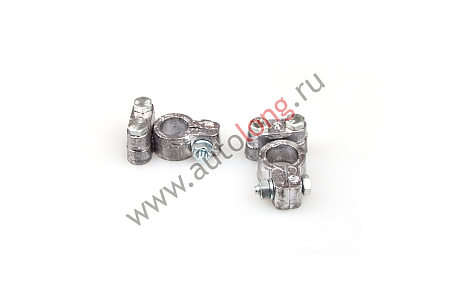 Клеммы АКБ универсальные, материал свинец, комплект из 2 шт. (8717)(эл5616)